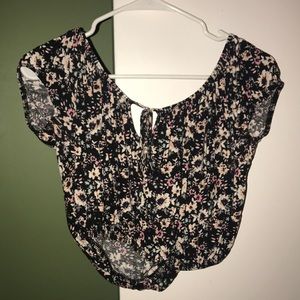floral pattern crop top